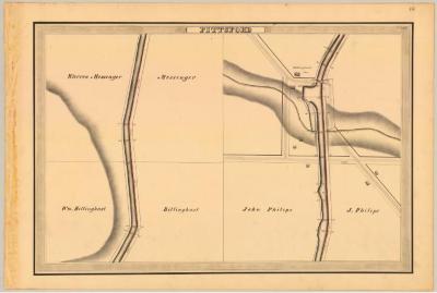 Erie Canal Survey, Pittsford showing two views of Canal