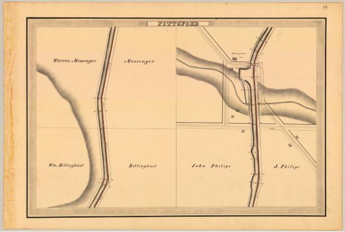 Erie Canal Survey, Pittsford showing two views of Canal