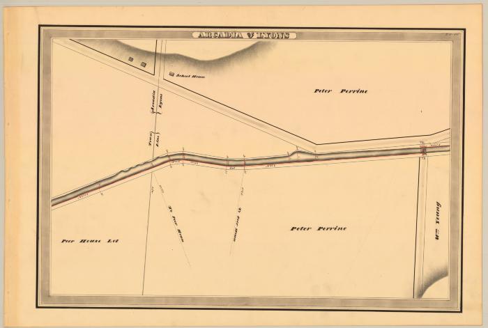 Erie Canal Survey, Arcadia and Lyons showing School House and Town Line