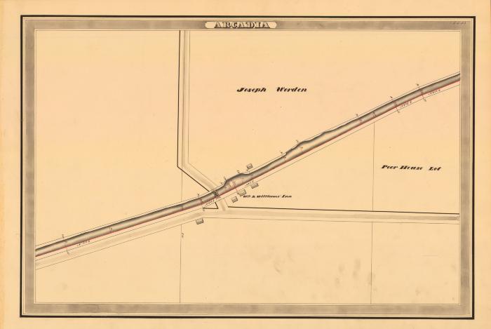 Erie Canal Survey, Arcadia showing Williams’ Inn and Poor House Lot
