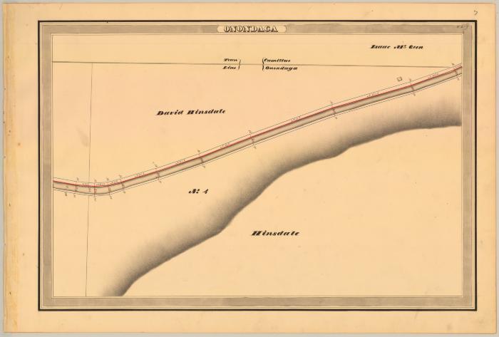 Erie Canal Survey, Onondaga showing Town Line and Hinsdale