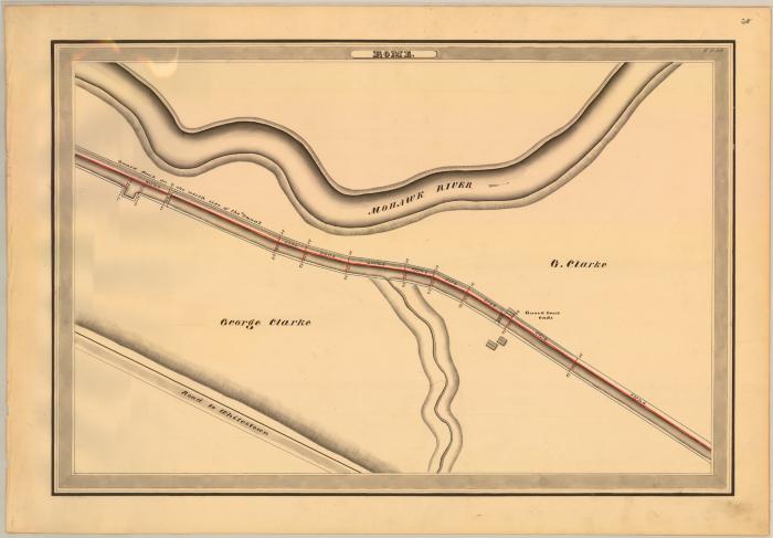 Erie Canal Survey, Rome showing Mohawk River, Clarke and Guard Bank 