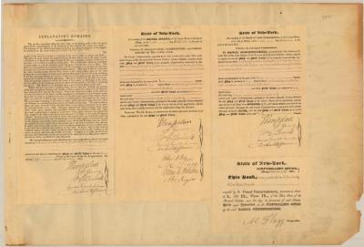 Certificate authenticating Erie Canal Survey map and field notes