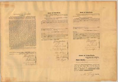 Certificate authenticating Erie Canal Survey map and field notes