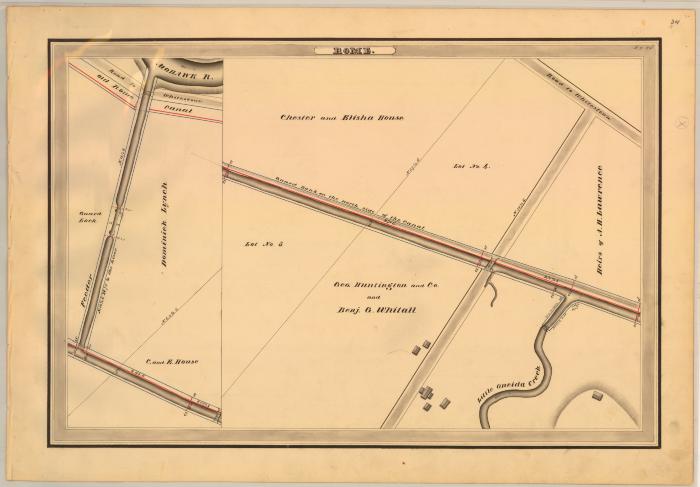 Erie Canal Survey, Rome showing Guard Lock and Little Oneida Creek 