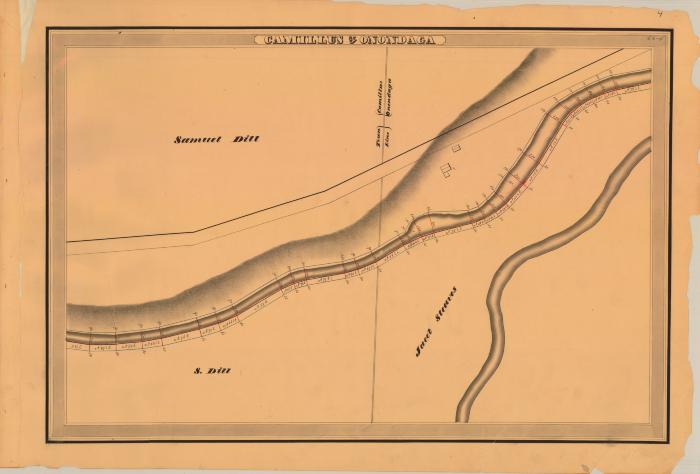 Erie Canal Survey, Camillus and Onondaga showing Town Line and Steaves