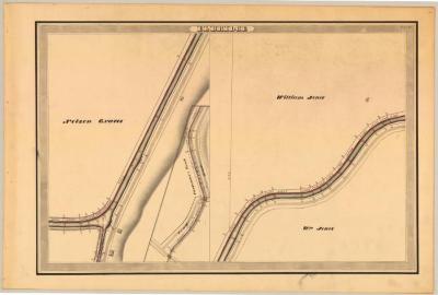 Erie Canal Survey, Elbridge showing three views of Canal and Carpenter’s Creek