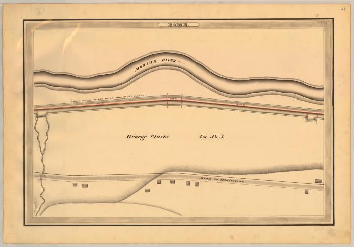 Erie Canal Survey, Rome showing Mohawk River and Clarke 