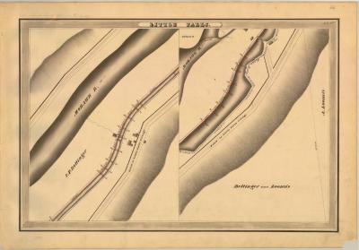 Erie Canal Survey, Little Falls showing Mohawk river, Bellinger and Loomis 