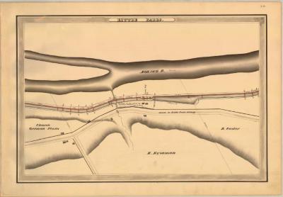 Erie Canal Survey, Little Falls showing Mohawk River 