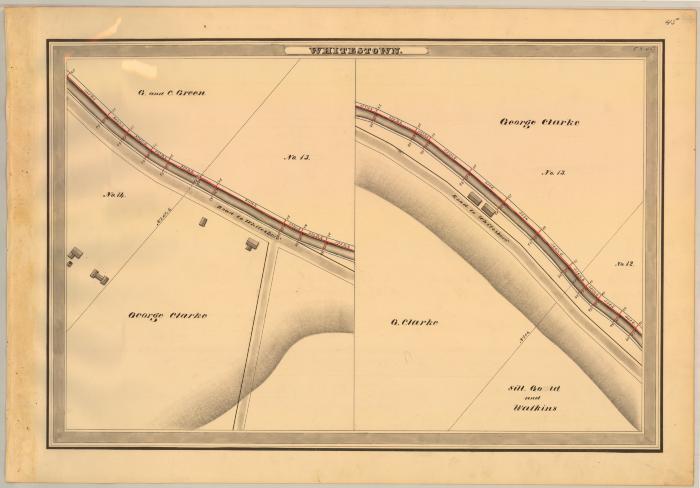Erie Canal Survey, Whitestown showing two views of Canal