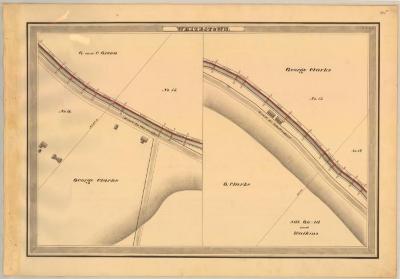 Erie Canal Survey, Whitestown showing two views of Canal