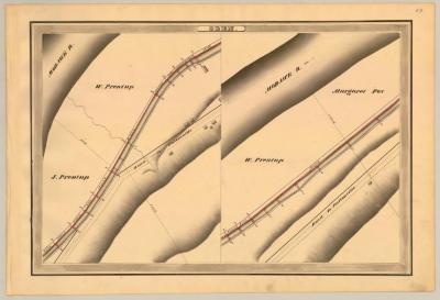 Erie Canal Survey, Glen showing two views of Canal and Road to Fultonville 