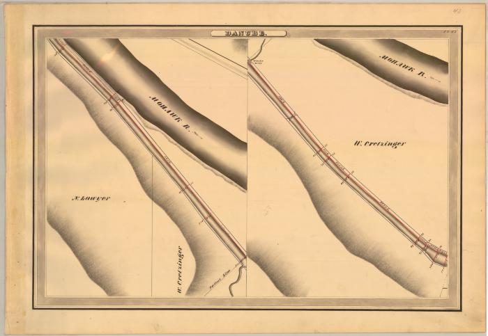 Erie Canal Survey, Danube showing Lawyer and Cretzinger 