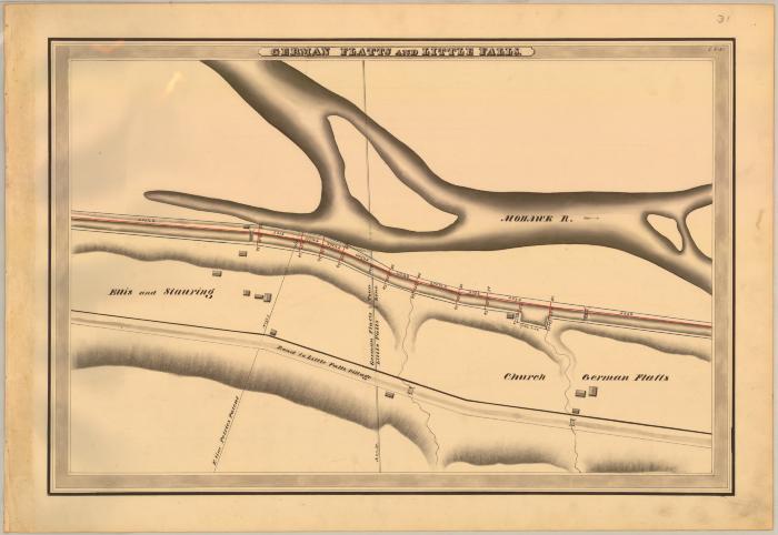 Erie Canal Survey, German Flatts and Little Falls showing Town Line 