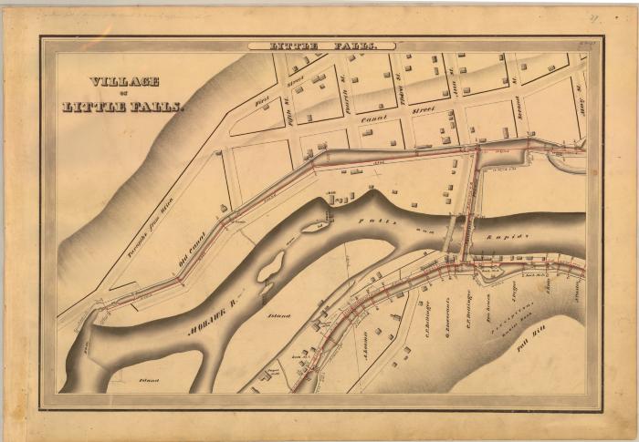Erie Canal Survey, Little Falls showing Village of Little Falls