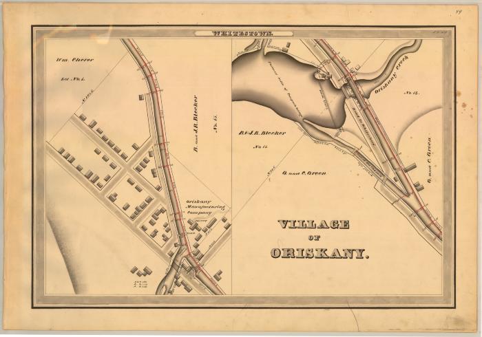 Erie Canal Survey, Whitestown showing Village of Oriskany 