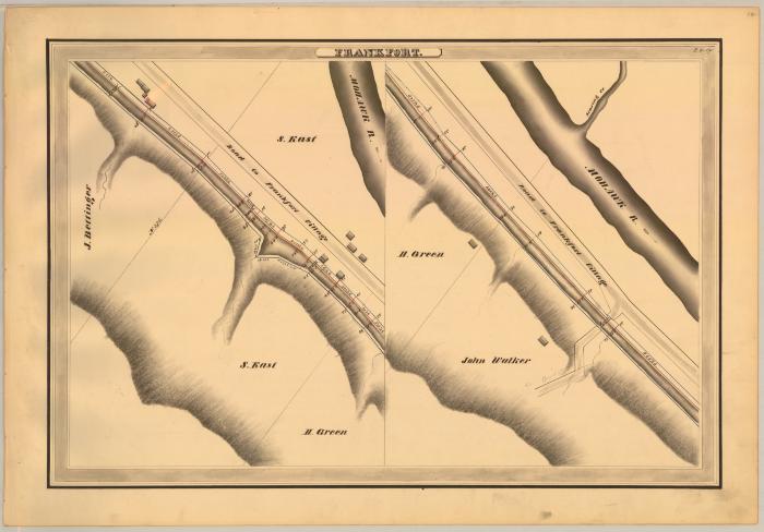 Erie Canal Survey, Frankfort showing two views of Canal 