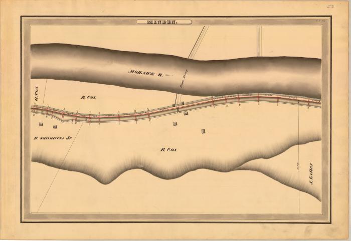 Erie Canal Survey, Minden showing Mohawk River and Rope Ferry 