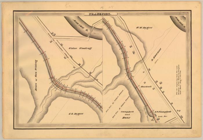 Erie Canal Survey, Frankfort showing Woodruff and Dygert 