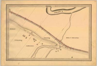 Erie Canal Survey, Utica showing Mohawk River and Road to Frankfort 