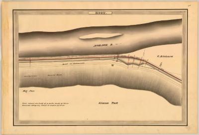 Erie Canal Survey, Root showing Gneiss Rock and information about a cave 