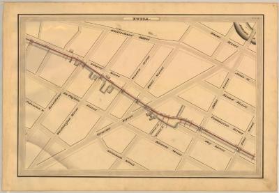 Erie Canal Survey, Utica showing Genesee Street and Liberty Street 