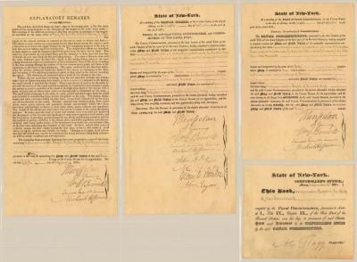 Certificate authenticating Erie Canal Survey map and field notes 