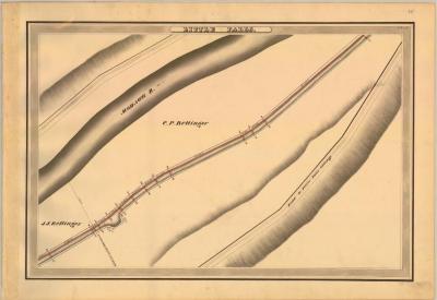Erie Canal Survey, Little Falls showing Mohawk River and Bellinger 