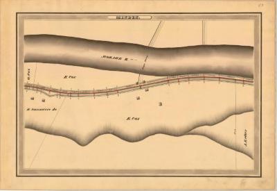 Erie Canal Survey, Minden showing Mohawk River and Rope Ferry 