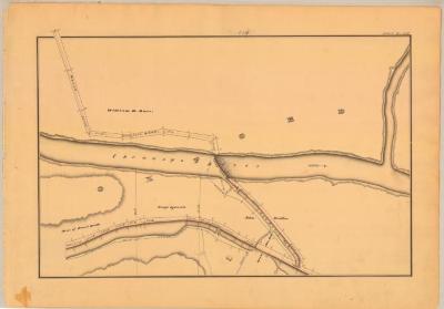 Chenango Canal Survey, Oxford showing Chenango River, Guard Bank, Feeder 4 and Lock No. 100 