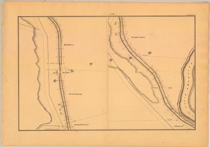Chenango Canal Survey, Oxford showing Rathbone, Loomis and Lock No. 102 