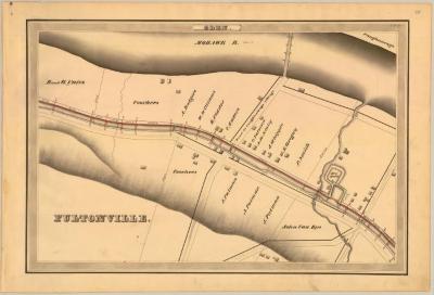 Erie Canal Survey, Glen showing Fultonville and Road to Caughnawaga Village 