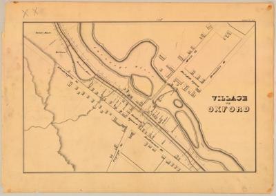 Chenango Canal Survey, Oxford showing Village of Oxford, Baldwin’s Basin and Washington Street