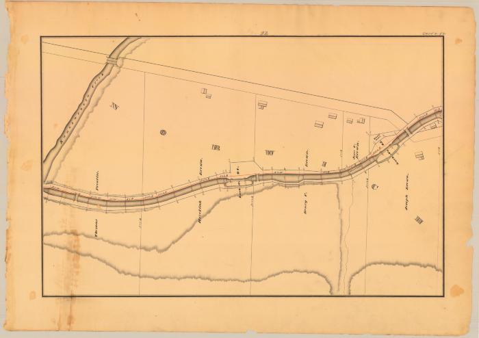 Chenango Canal Survey, Norwich showing Kanesarocta Creek and Lock No. 94 and 95 