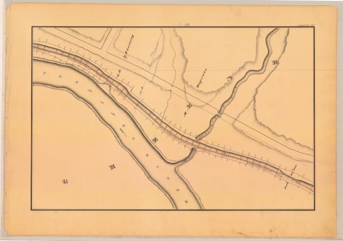 Chenango Canal Survey, Greene showing Lock No. 104, Hagerman’s Brook and Chenango River 
