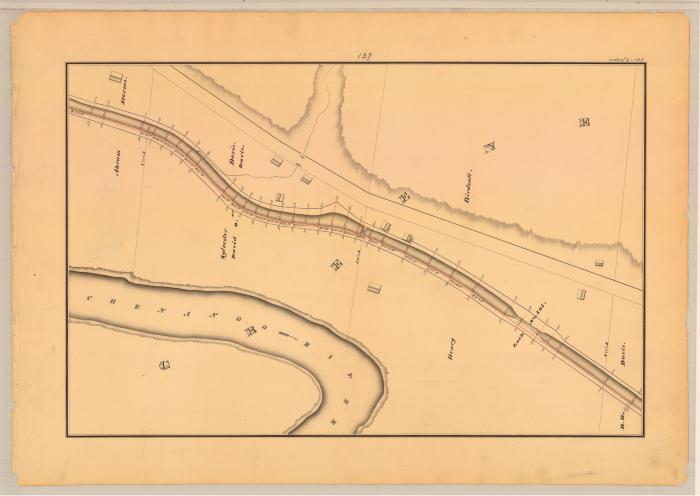 Chenango Canal Survey, Greene showing Davis, Birdsall and Lock No. 105 