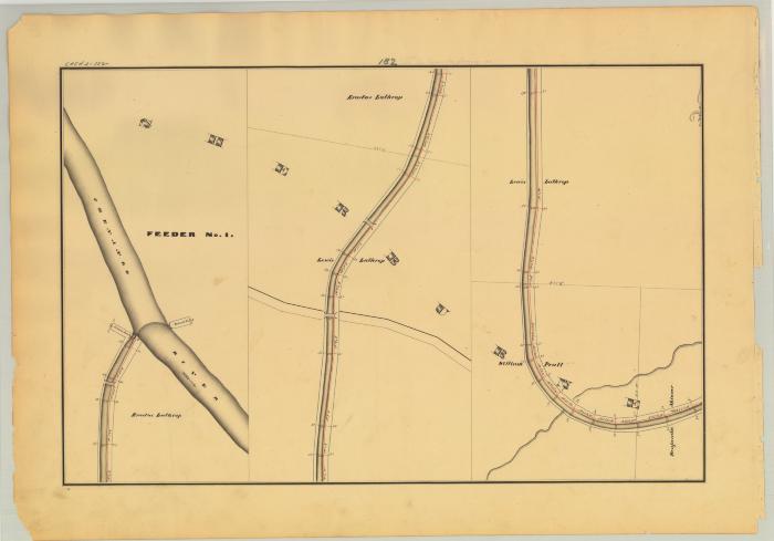 Chenango Canal Survey, Sherburne showing Feeder No. 1 and Lathrop 