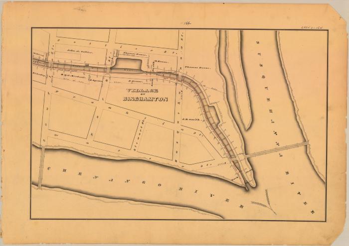 Chenango Canal Survey, showing Village of Binghamton, Lock No. 113, 114 and the junction of the Susquehanna and Chenango Rivers 