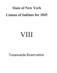 Tonawanda Section of the Population Census of Indian Reservations, 1845