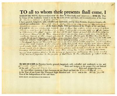 Deed for land in Pittstown, 1811