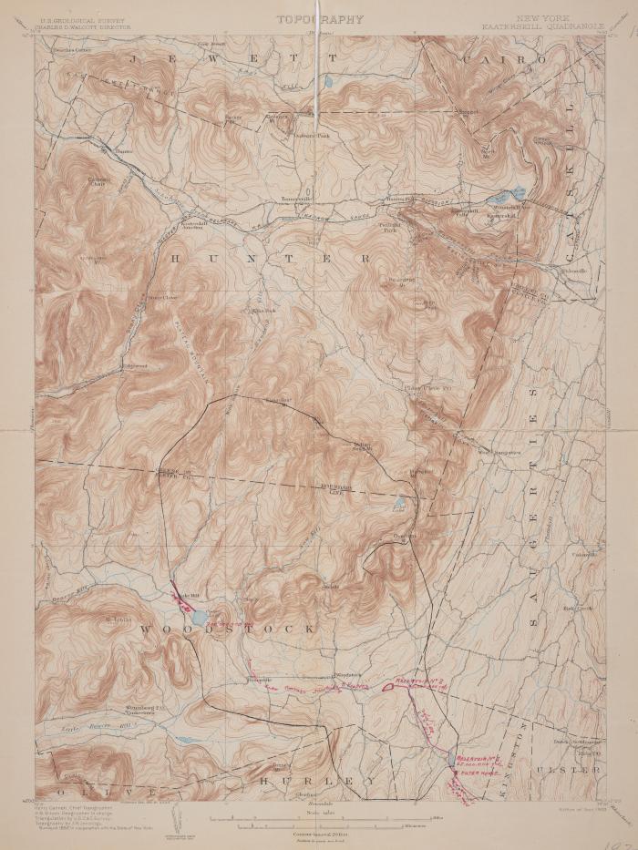 Map of the Kaaterskill Quadrangle, Ulster County, New York