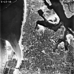 Aerial view of section of Far Rockaway, Queens County, 1967.