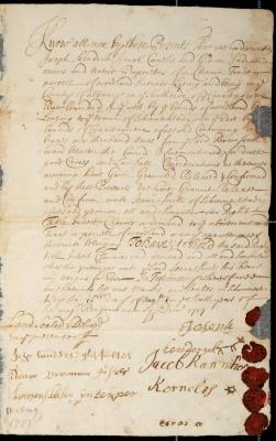 Indian deed to Isaac Swits for a tract of land, August 16, 1707