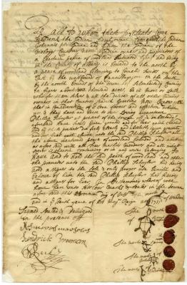 1711 Indian deed to Phillip Schuyler for use of 2,000 acres in the County of Albany