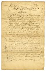 Probated will of Henry Rycke, 1701