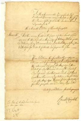 Petition of Ronald Campbell for land, 1738