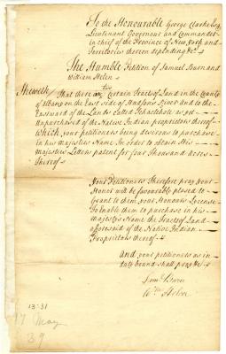 Petition of Samuel Burn and William Helen, for license to purchase two certain tracts of land