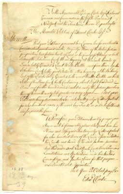 Petition of Edward Clarke, praying a patent for 600 acres of land