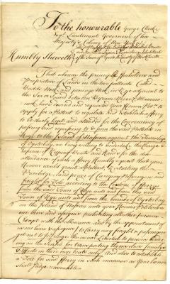 Exemplification of a petition of Capt. John Budd, praying a patent for said ferry